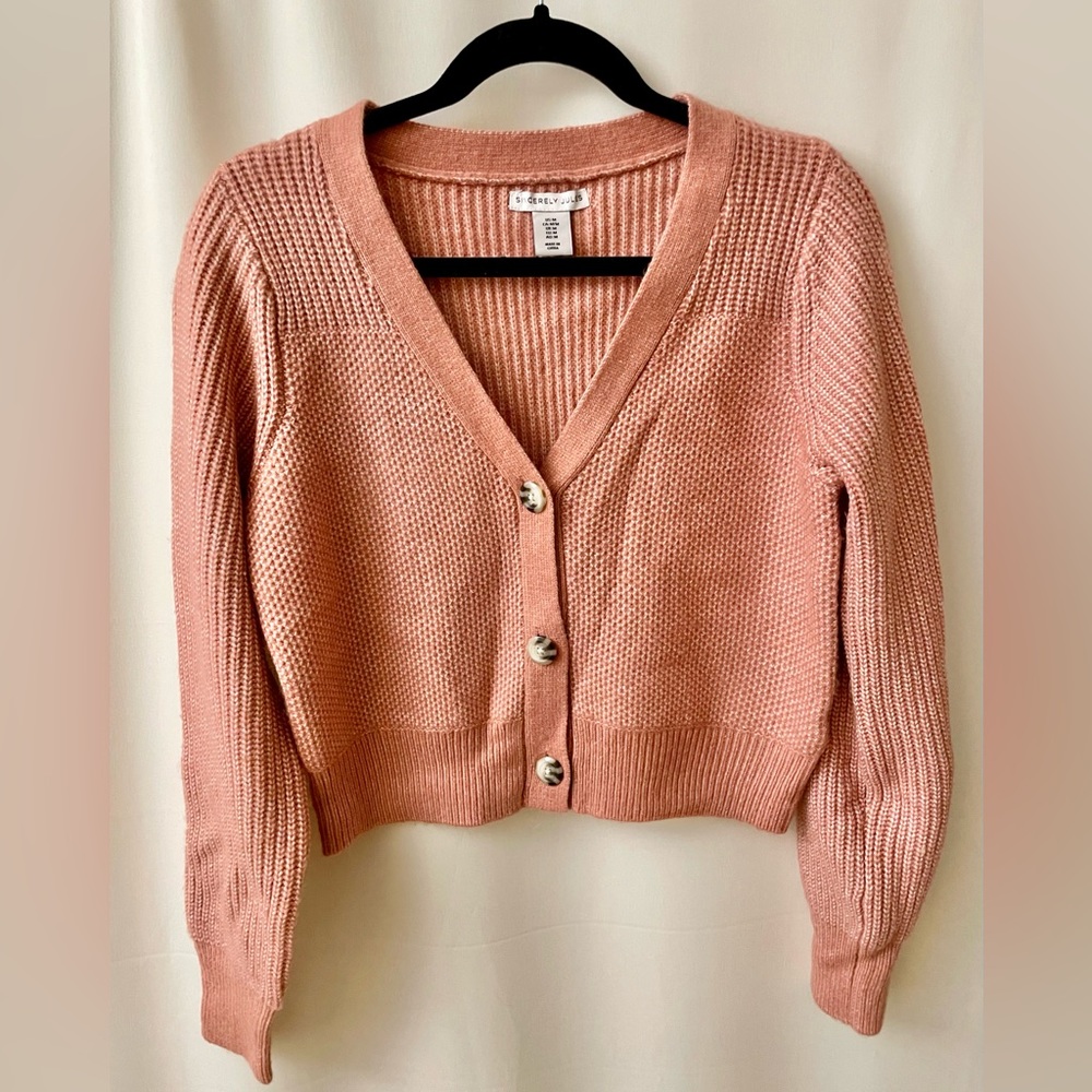 SINCERELY JULES Rose Gold Knit Caridgan